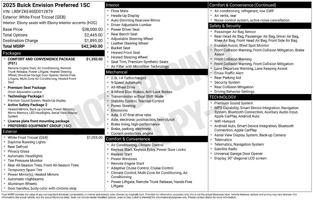 Certified 2025 Buick Envision Preferred AWD/4WD image 35