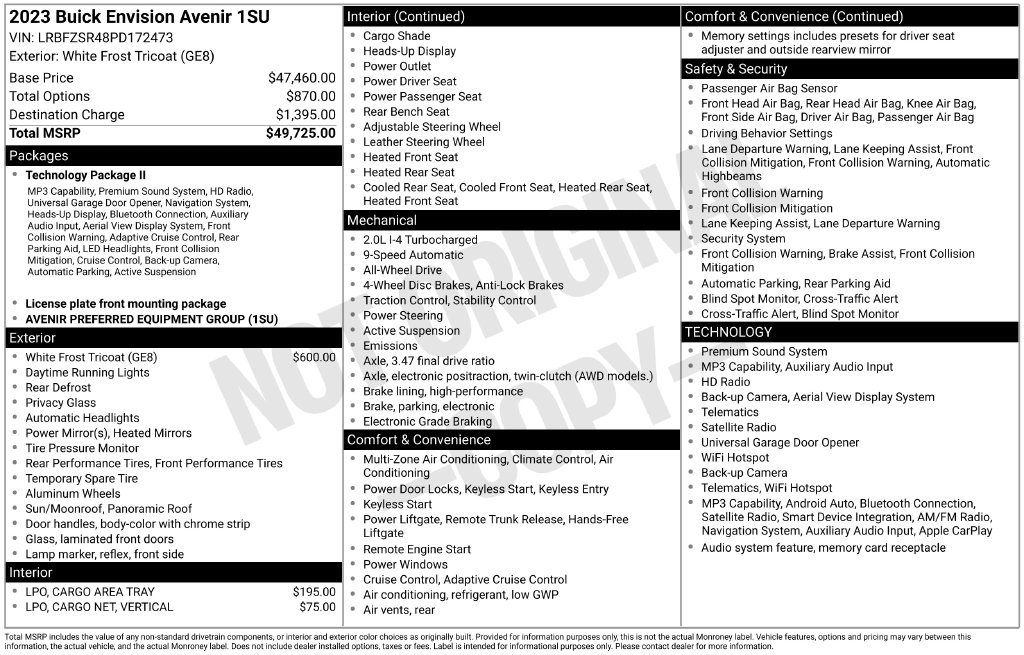 Certified 2023 Buick Envision Avenir AWD/4WD image 45