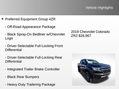 Used 2019 Chevrolet Colorado ZR2 w/ LPO, Power Package image 8