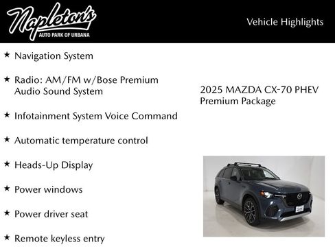 New 2025 MAZDA CX-70 Plug-In Hybrid w/ Premium Pkg AWD/4WD image 15