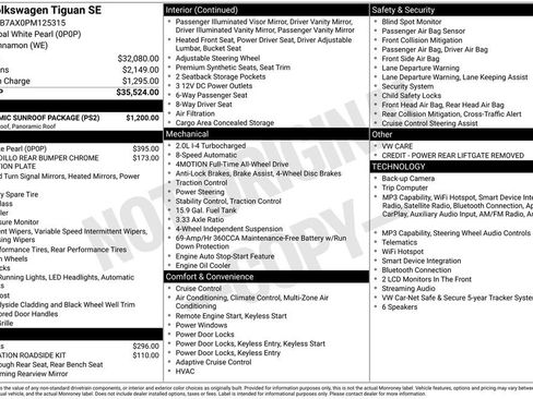 Certified 2023 Volkswagen Tiguan SE w/ Panoramic Sunroof Package AWD/4WD image 8