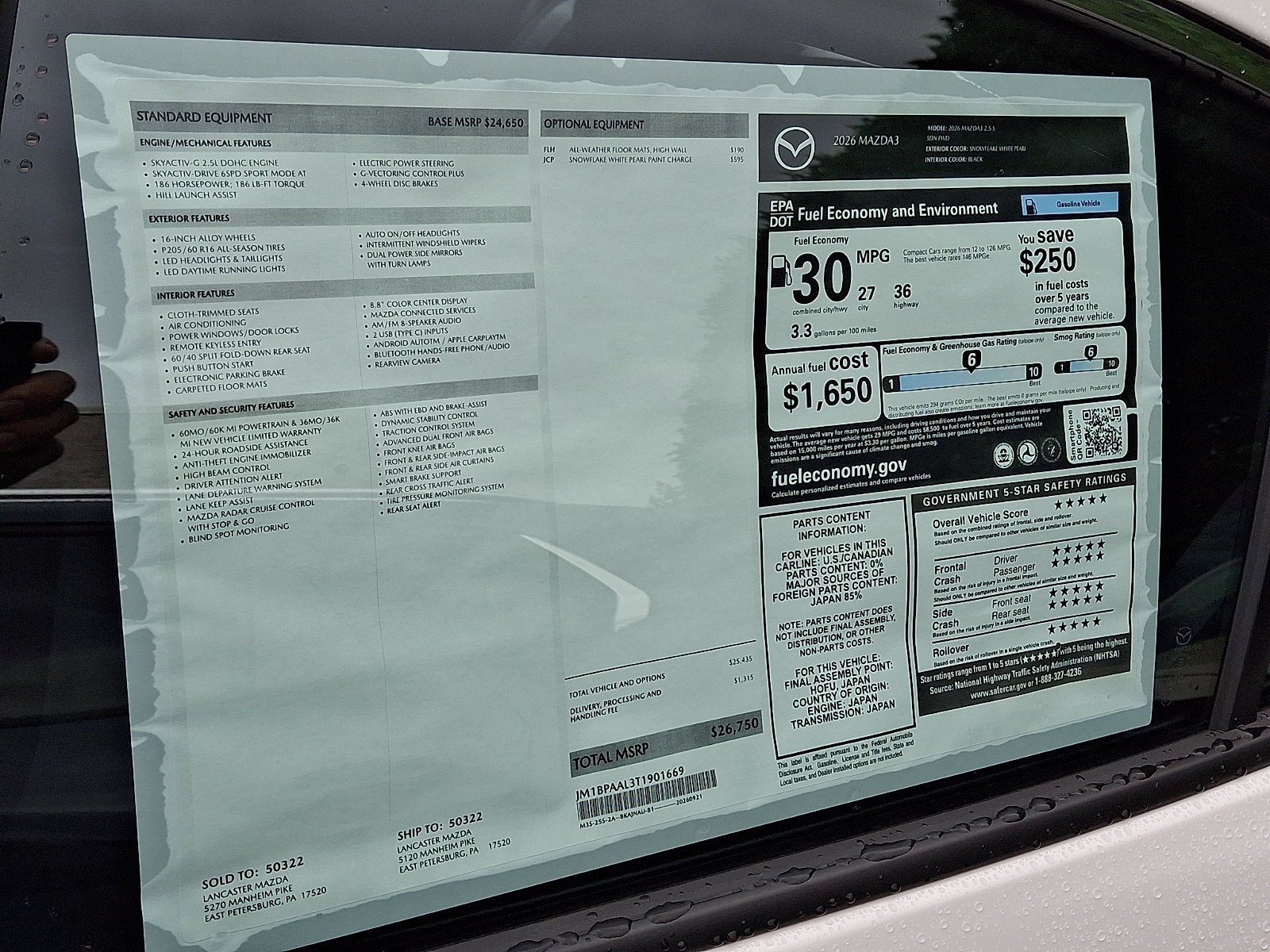 New 2026 MAZDA MAZDA3 s FWD image 6