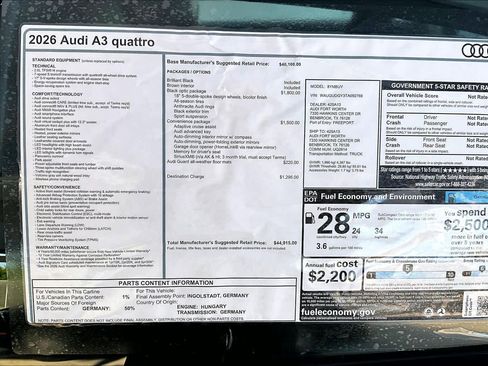 New 2026 Audi A3 2.0T Premium AWD/4WD image 16