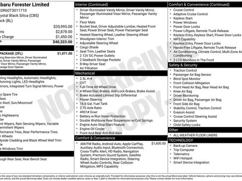 Certified 2026 Subaru Forester Limited w/ Limited Package AWD/4WD image 7