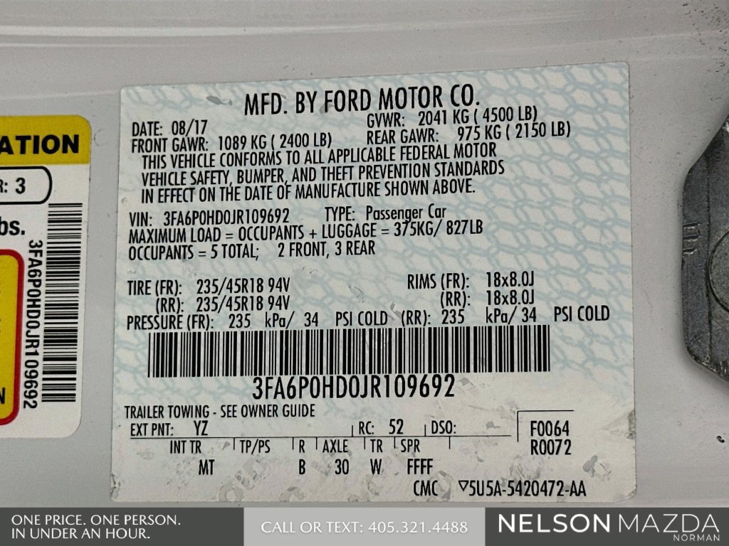Used 2018 Ford Fusion SE w/ Equipment Group 201A FWD image 30
