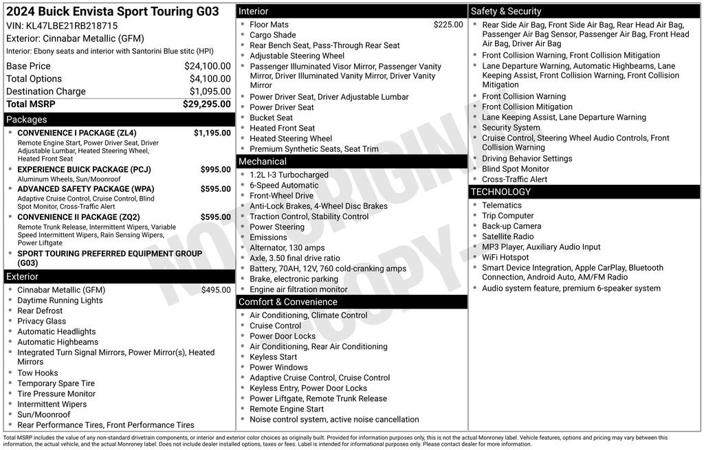 Used 2024 Buick Envista Sport Touring w/ Convenience I Package FWD image 24