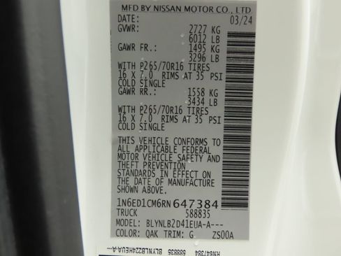 Used 2024 Nissan Frontier SV w/ Technology Package image 35