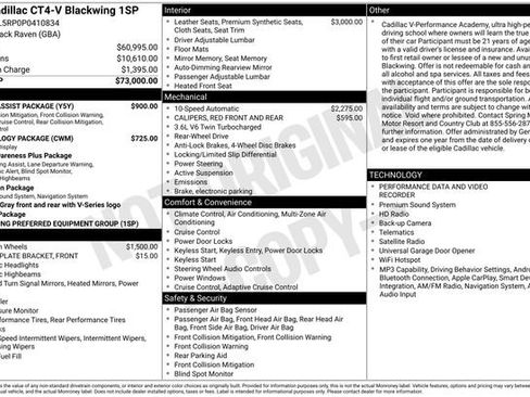 Used 2023 Cadillac CT4 V Blackwing w/ Driver Assist Package RWD image 1