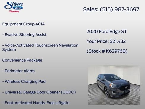 Used 2020 Ford Edge ST w/ Equipment Group 401A AWD/4WD image 22