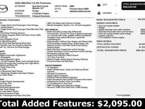 Used 2025 MAZDA CX-90 Plug-In Hybrid w/Premium Sport image 3