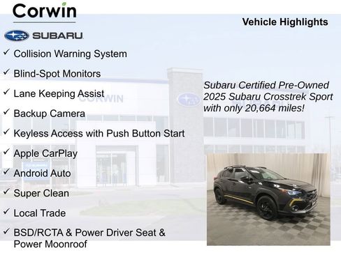 Certified 2025 Subaru Crosstrek 2.5i Sport AWD/4WD image 9