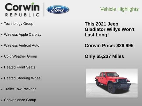 Used 2021 Jeep Gladiator Willys image 6