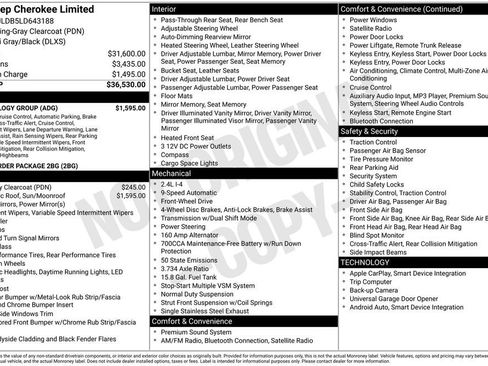 Used 2020 Jeep Cherokee Limited w/ Technology Group image 11