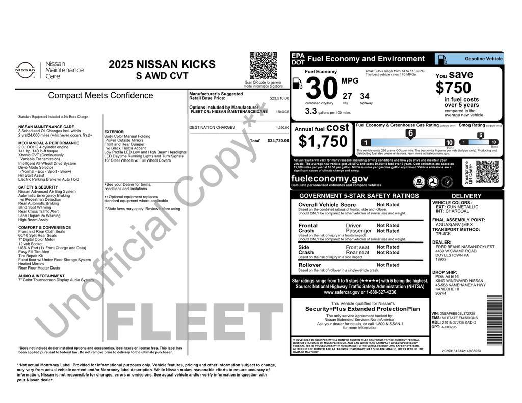 Used 2025 Nissan Kicks S AWD/4WD image 6
