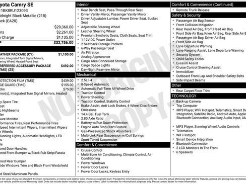 Certified 2024 Toyota Camry SE w/ Cold Weather Package AWD/4WD image 33
