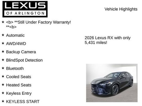 Certified 2026 Lexus RX 350 Premium w/ Convenience Package AWD/4WD image 8