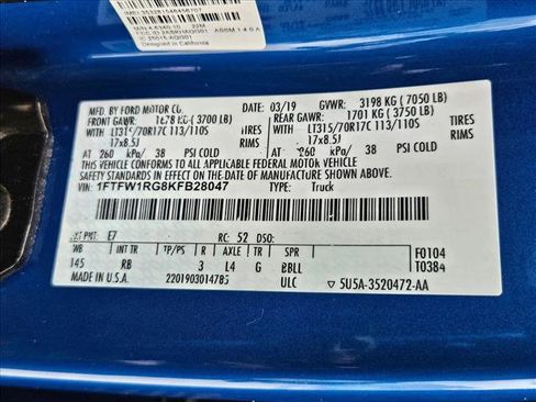 Used 2019 Ford F150 Raptor w/ Equipment Group 802A Luxury image 24