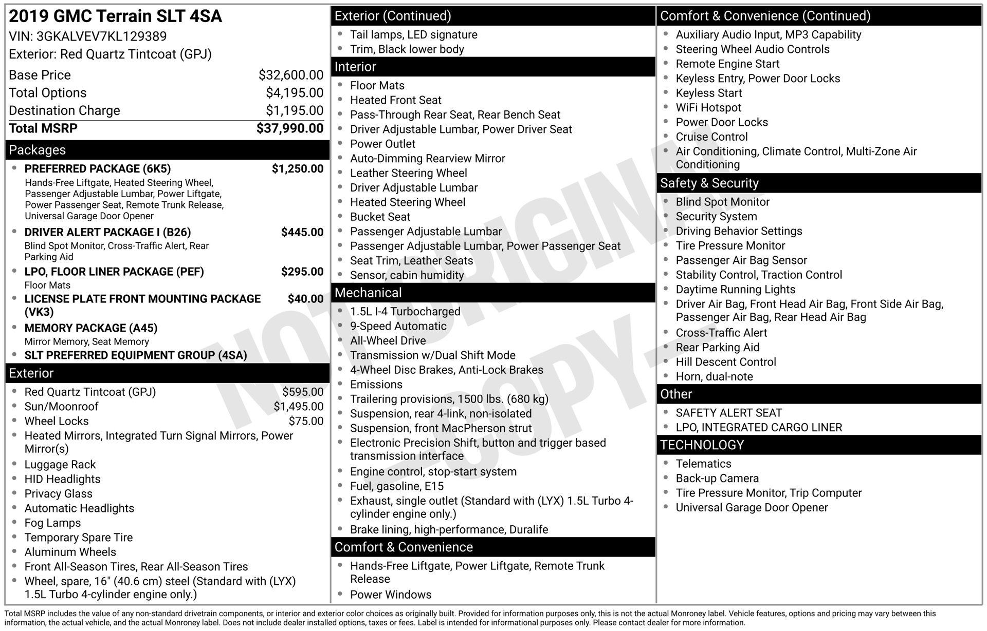Used 2019 GMC Terrain SLT w/ Preferred Package AWD/4WD image 3