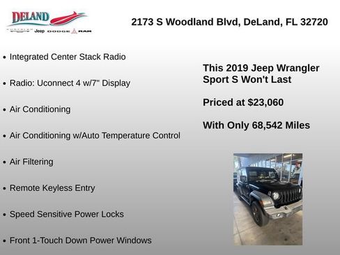 Used 2019 Jeep Wrangler Sport AWD/4WD image 15