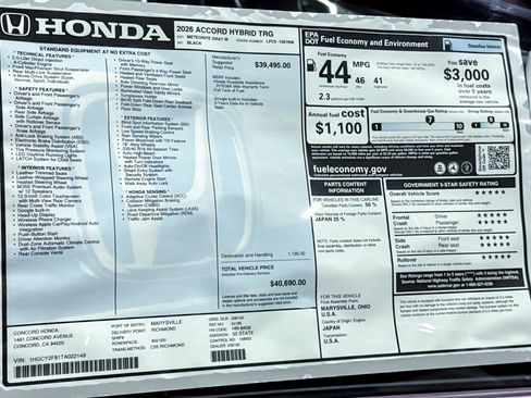 New 2026 Honda Accord Touring image 31