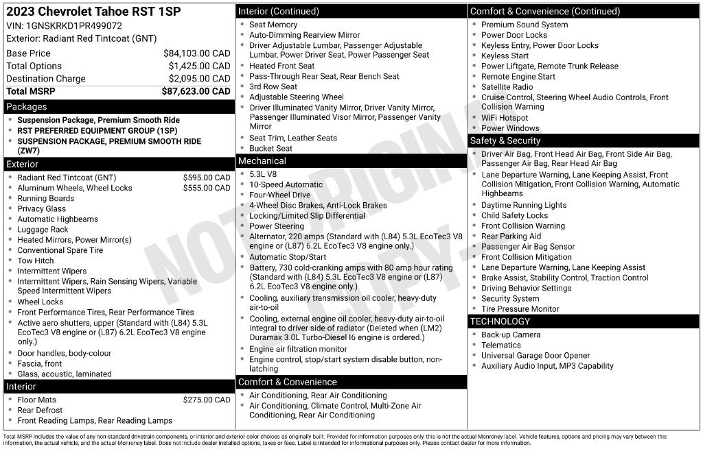Used 2023 Chevrolet Tahoe RST AWD/4WD image 12