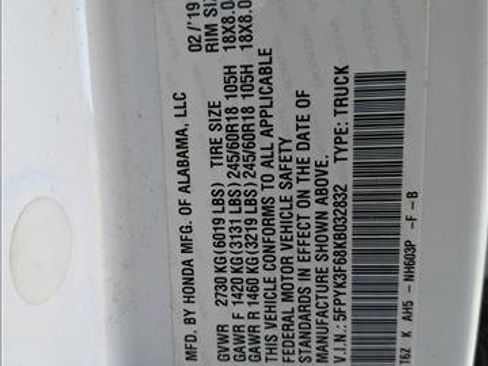 Used 2019 Honda Ridgeline RTL-T image 10