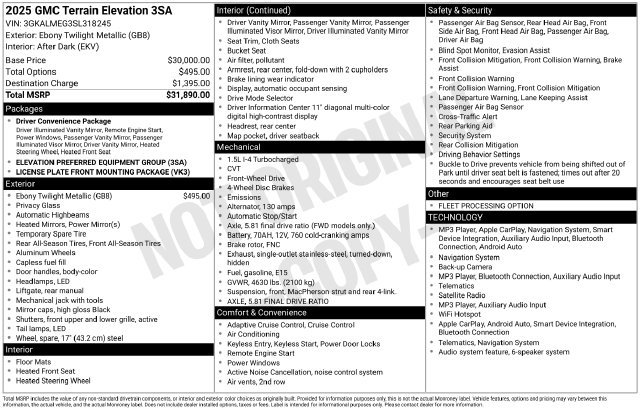 Certified 2025 GMC Terrain Elevation FWD image 4