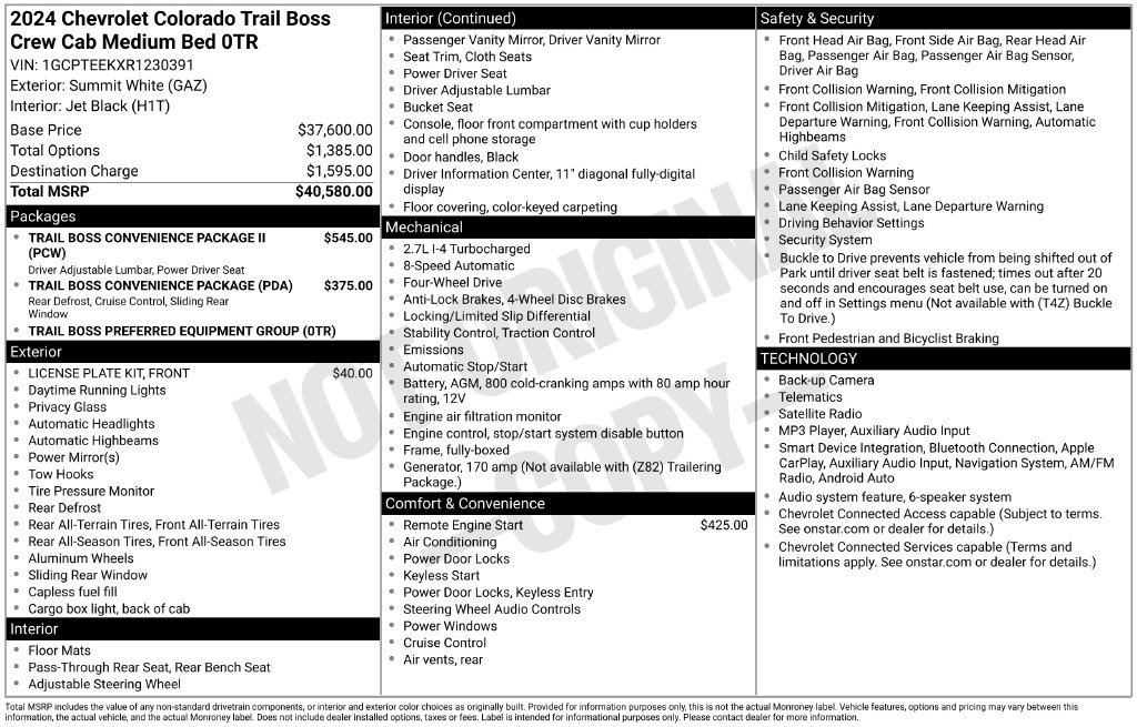 Used 2024 Chevrolet Colorado Trail Boss AWD/4WD image 28