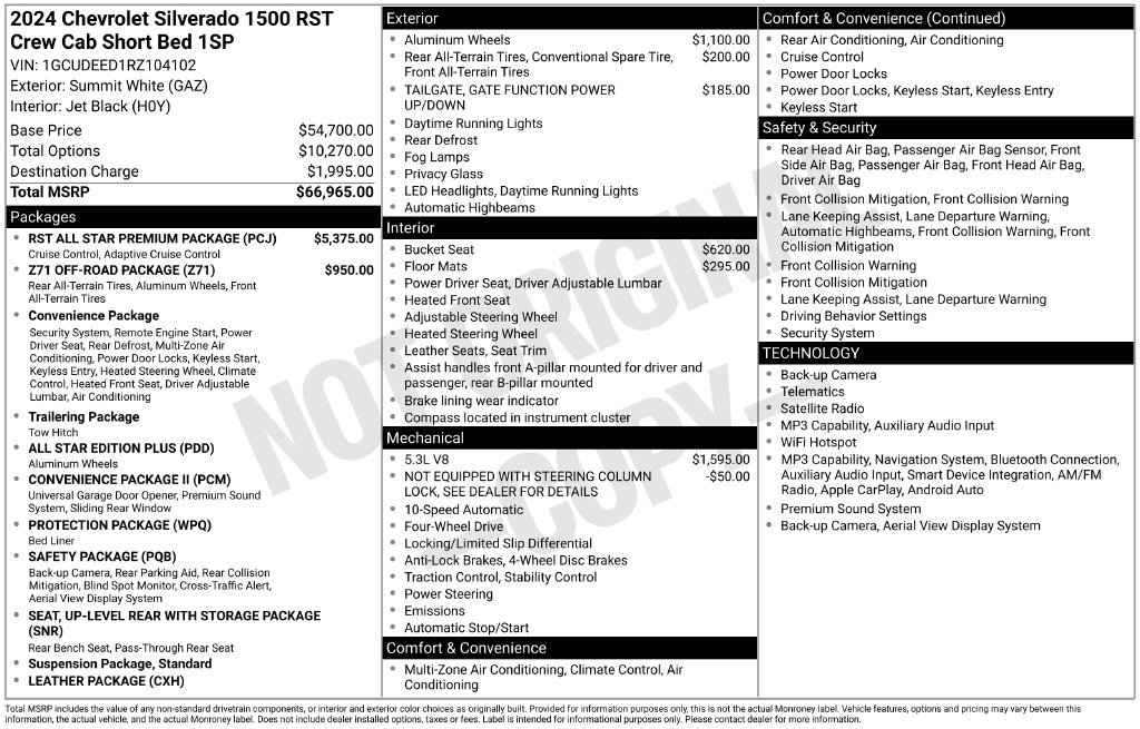 Used 2024 Chevrolet Silverado 1500 RST w/ RST All Star Premium Package AWD/4WD image 44