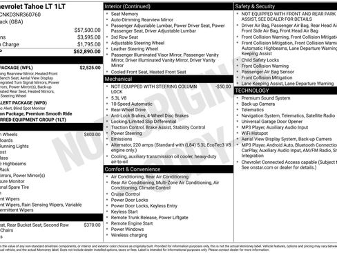 Used 2022 Chevrolet Tahoe LT w/ Luxury Package RWD image 28