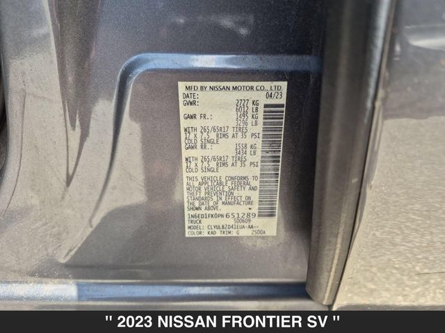 Used 2023 Nissan Frontier SV w/ Technology Package AWD/4WD image 35