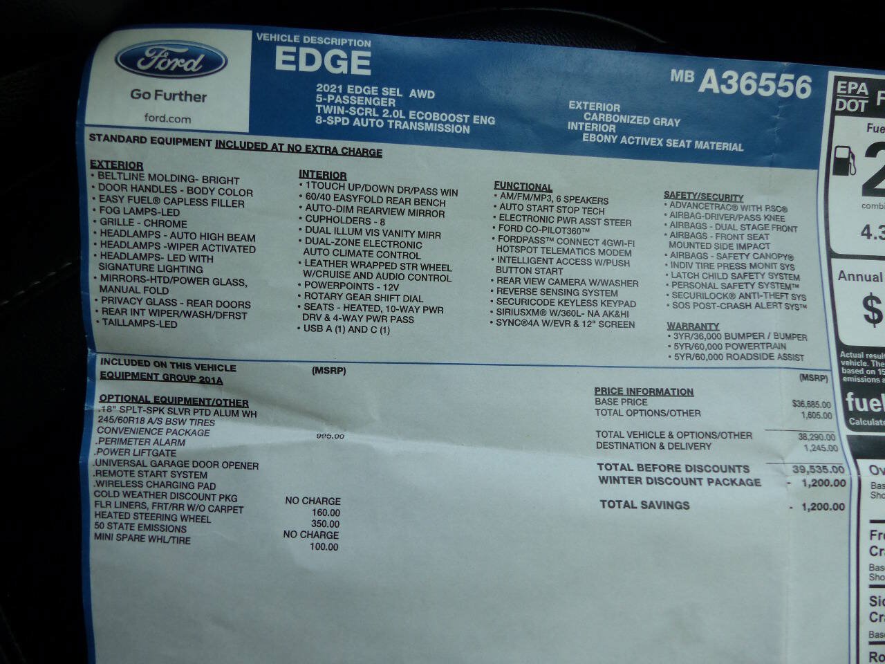 Used 2021 Ford Edge SEL w/ Convenience Package AWD/4WD image 47