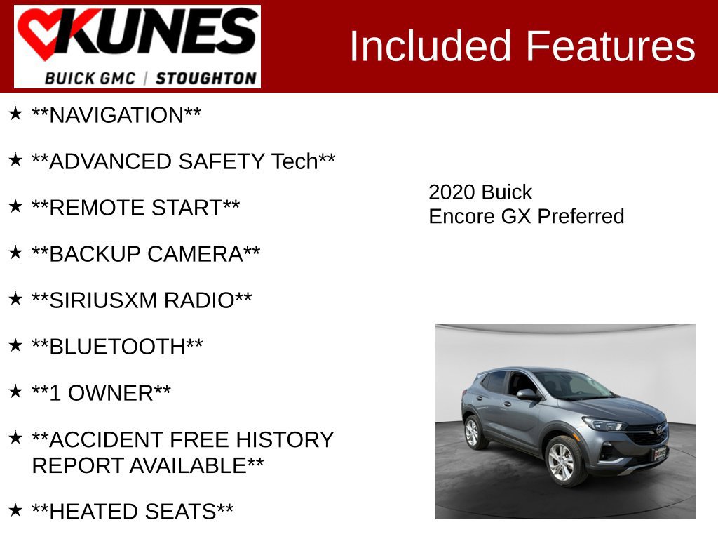Used 2020 Buick Encore GX Preferred w/ Cold Weather Comfort Package AWD/4WD image 2