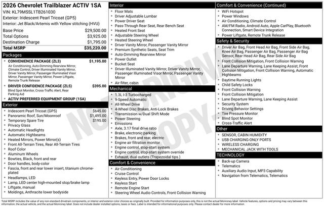New 2026 Chevrolet TrailBlazer ACTIV w/ Convenience Package AWD/4WD image 5