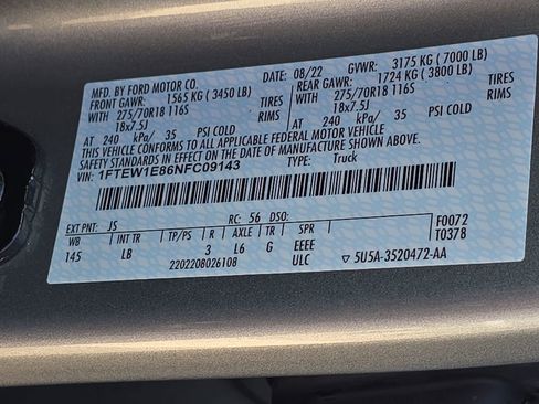 Used 2022 Ford F150 Tremor w/ Equipment Group 401A Mid AWD/4WD image 36