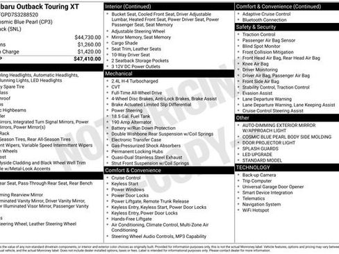 New 2025 Subaru Outback Touring XT image 38