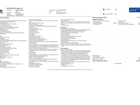 Used 2019 Subaru Legacy 2.5i w/ Alloy Wheel Package image 9