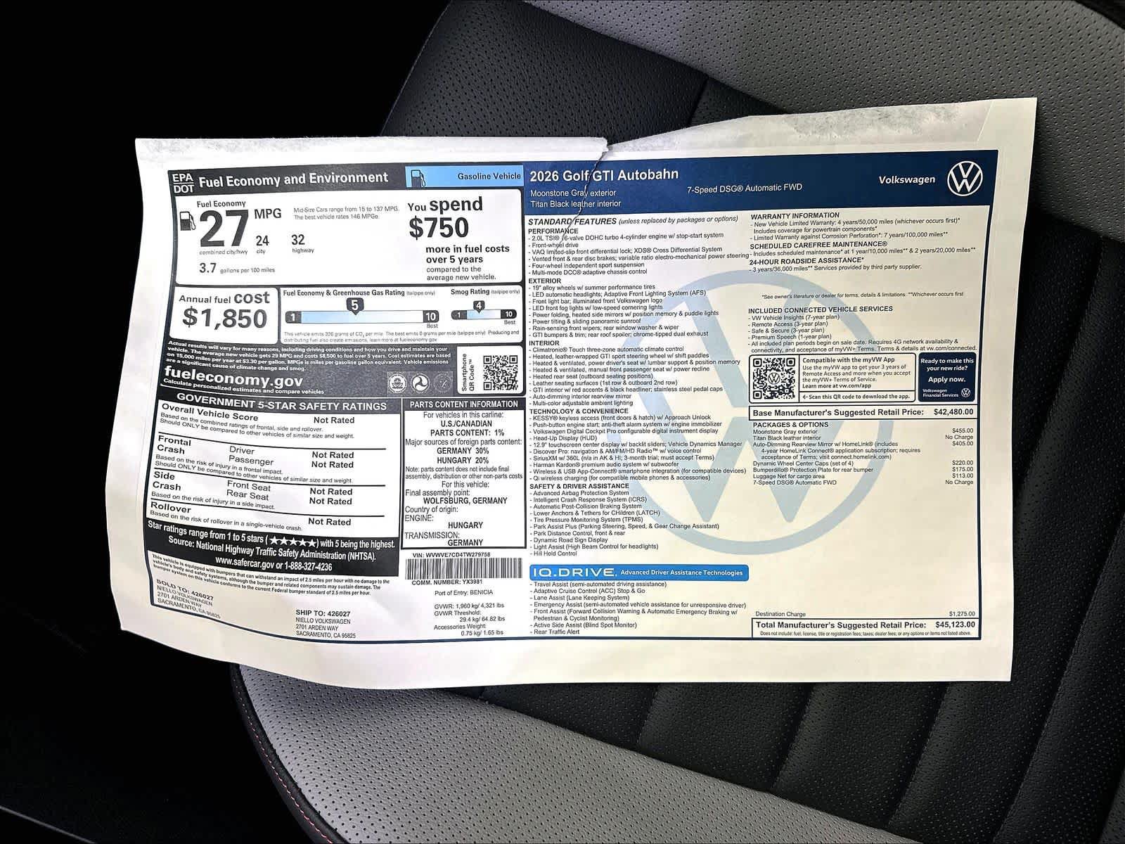 New 2026 Volkswagen GTI Autobahn FWD image 14