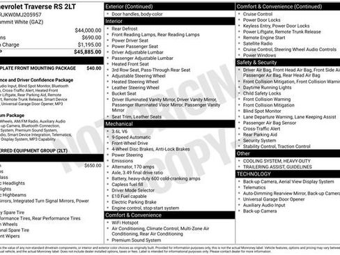 Used 2021 Chevrolet Traverse RS image 48