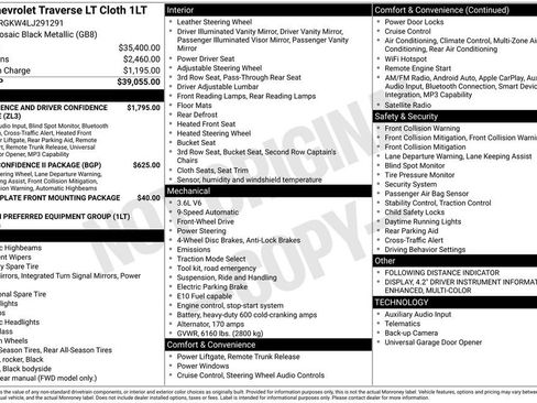 Certified 2020 Chevrolet Traverse LT FWD image 13