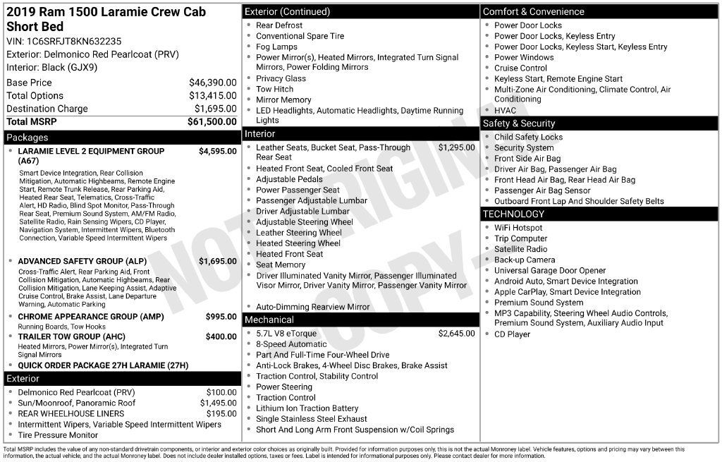 Used 2019 RAM 1500 Laramie AWD/4WD image 2