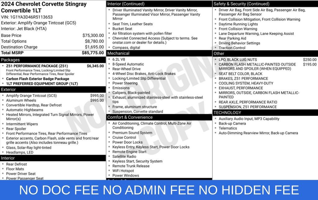 Used 2024 Chevrolet Corvette Stingray Convertible w/ Z51 Performance Package RWD image 18