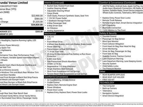 Used 2023 Hyundai Venue Limited w/ Cargo Package FWD image 10