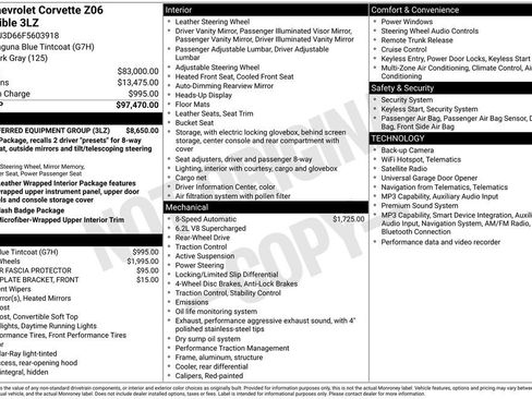 Used 2015 Chevrolet Corvette Z06 w/ 3LZ Preferred Equipment Group RWD image 16