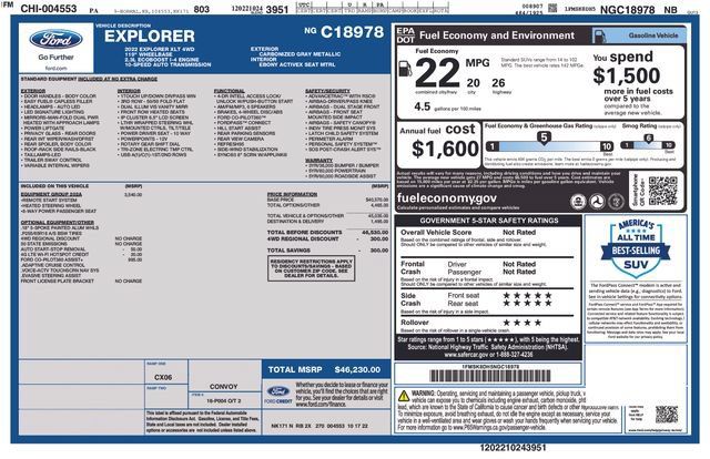 Certified 2022 Ford Explorer XLT w/ Equipment Group 202A AWD/4WD image 12