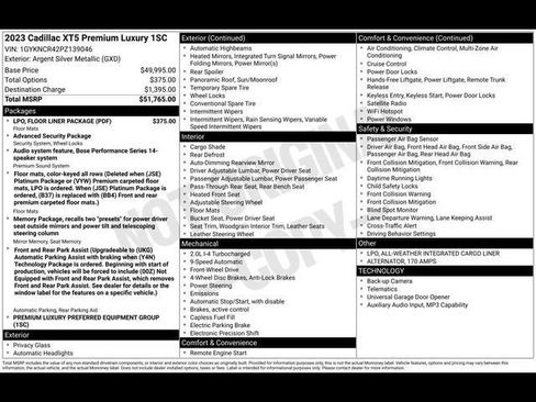 Used 2023 Cadillac XT5 Premium Luxury w/ LPO, Floor Liner Package image 33