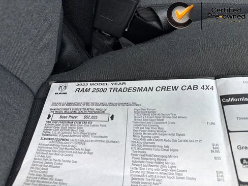 Certified 2023 RAM 2500 Tradesman AWD/4WD image 47