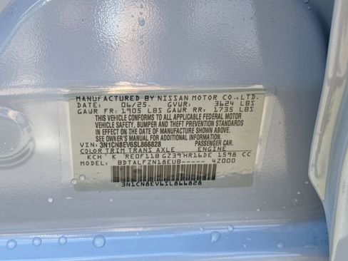 New 2025 Nissan Versa SV w/ Trunk Package image 27