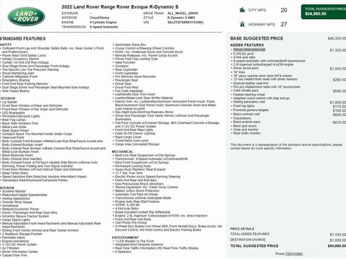 Used 2022 Land Rover Range Rover Evoque R-Dynamic S image 2