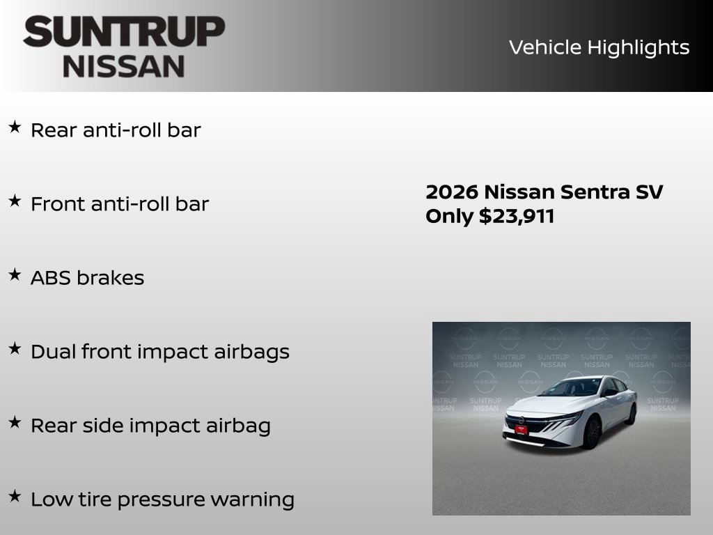 Certified 2026 Nissan Sentra SV w/ SV Convenience Package FWD image 23